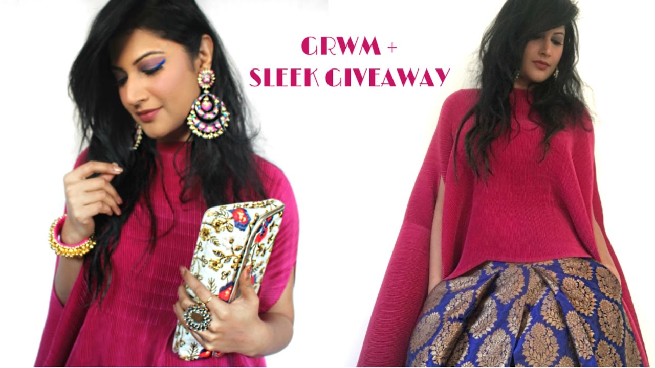 GRWM + SLEEK MAKEUP MINI GIVEAWAY (INDIAN WEDDING GUEST MAKEUP)