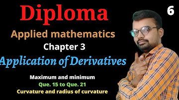 Diploma math 2 | Application of derivatives | diploma first year maths | maximum and minimum | Lec 6
