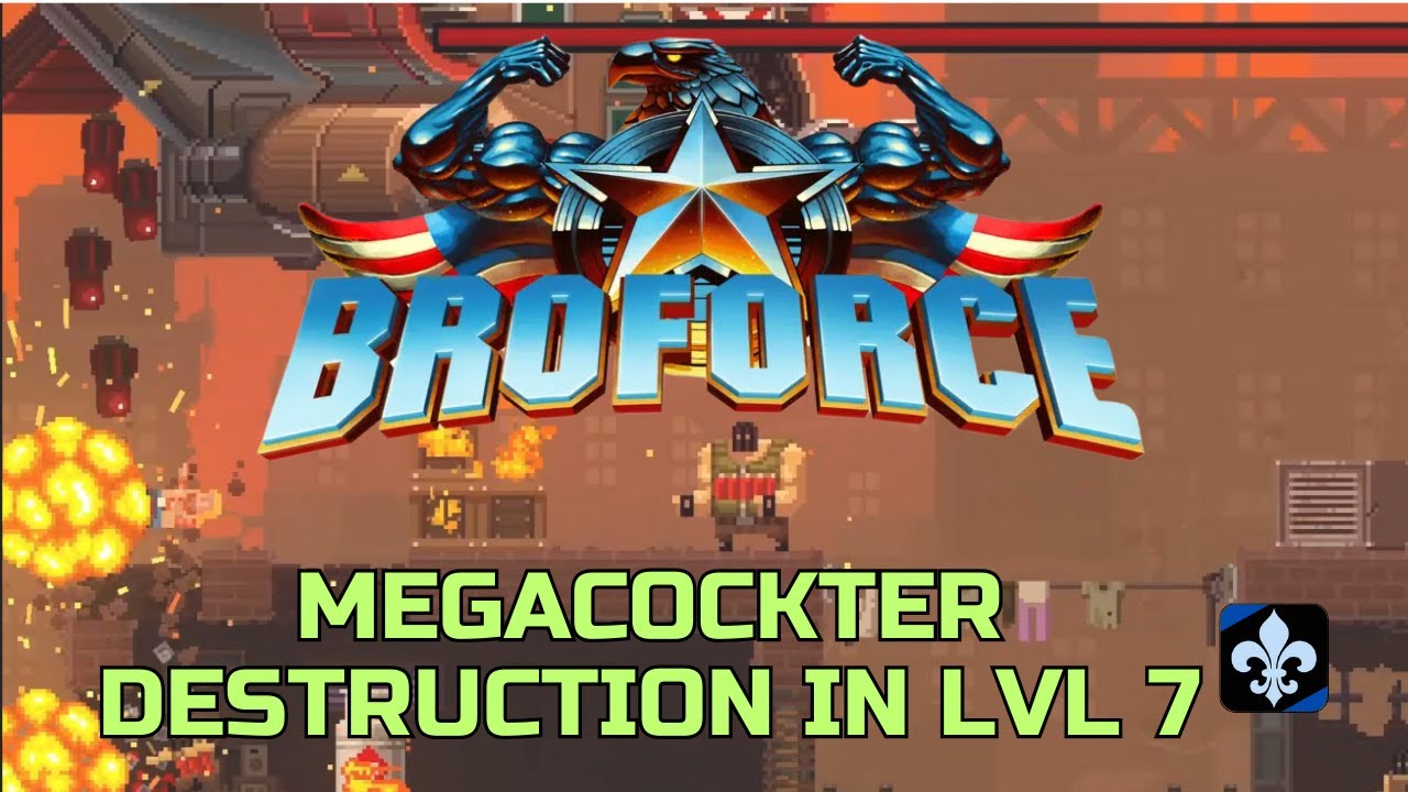 Broforce level 7, no commentary gameplay