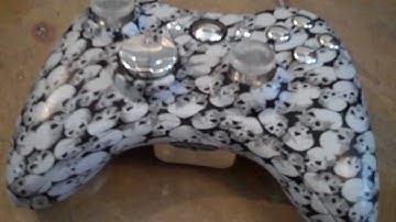 Hydrodipped Skulls controller with Chrome and Red LEDs
