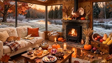 Quiet Thanksgiving Evening | Cozy Cabin, Fireplace & Frosted River View