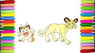Pokemon Coloring Pages - Meowth and Persian