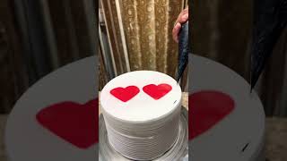 Heart ❤️ Printing On Cake #cakedecorating #cake #chocolate #birthdaycake #dil #anniversary #shorts