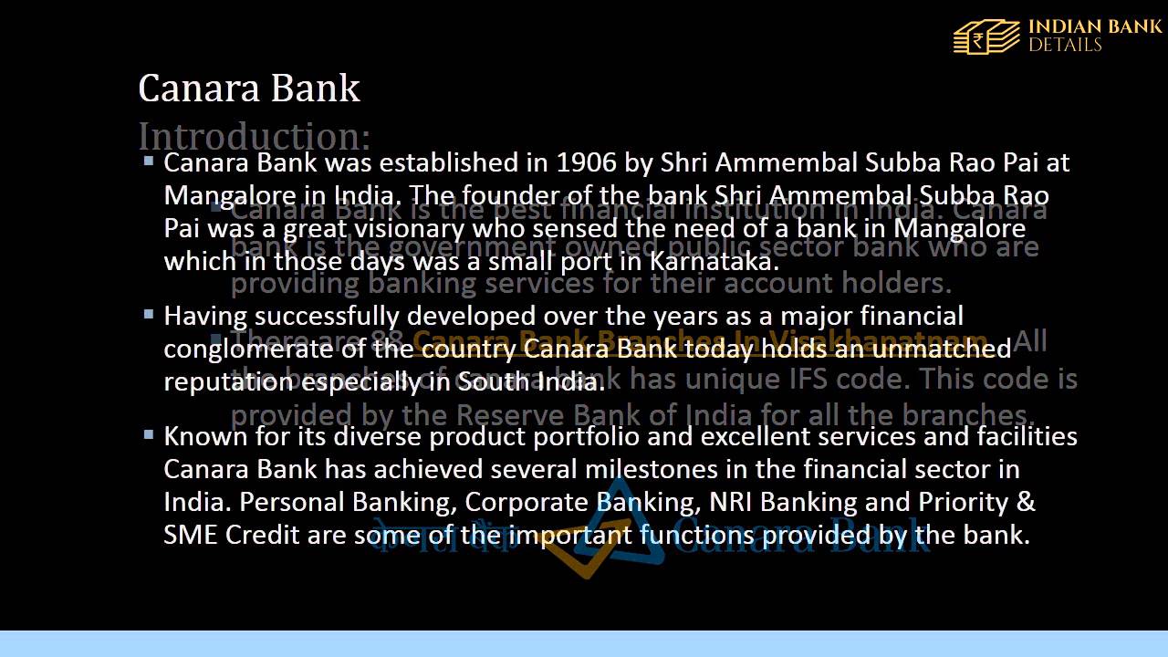 IFSC code of Canara Bank In Visakhapatnam