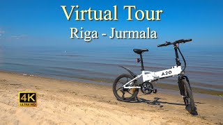 Virtual Tour || Cycling on bike path Riga  Jurmala || Travel In Latvia (4K UltraHD 60p HDR)