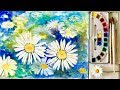 Weiße Blumen mit Aquarell malen für Anfänger