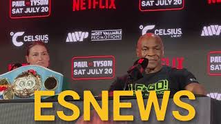 MIKE TYSON SAYS HE’s STEALING MONEY FIGHTING JAKE PAUL DURING TAYLOR VS SERRANO PRESS CONFERENCE