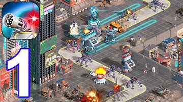 Protect & Defense Sci-Fi Cyber - Gameplay Walkthrough Part 1 Tutorial Tower Defense (iOS, Android)