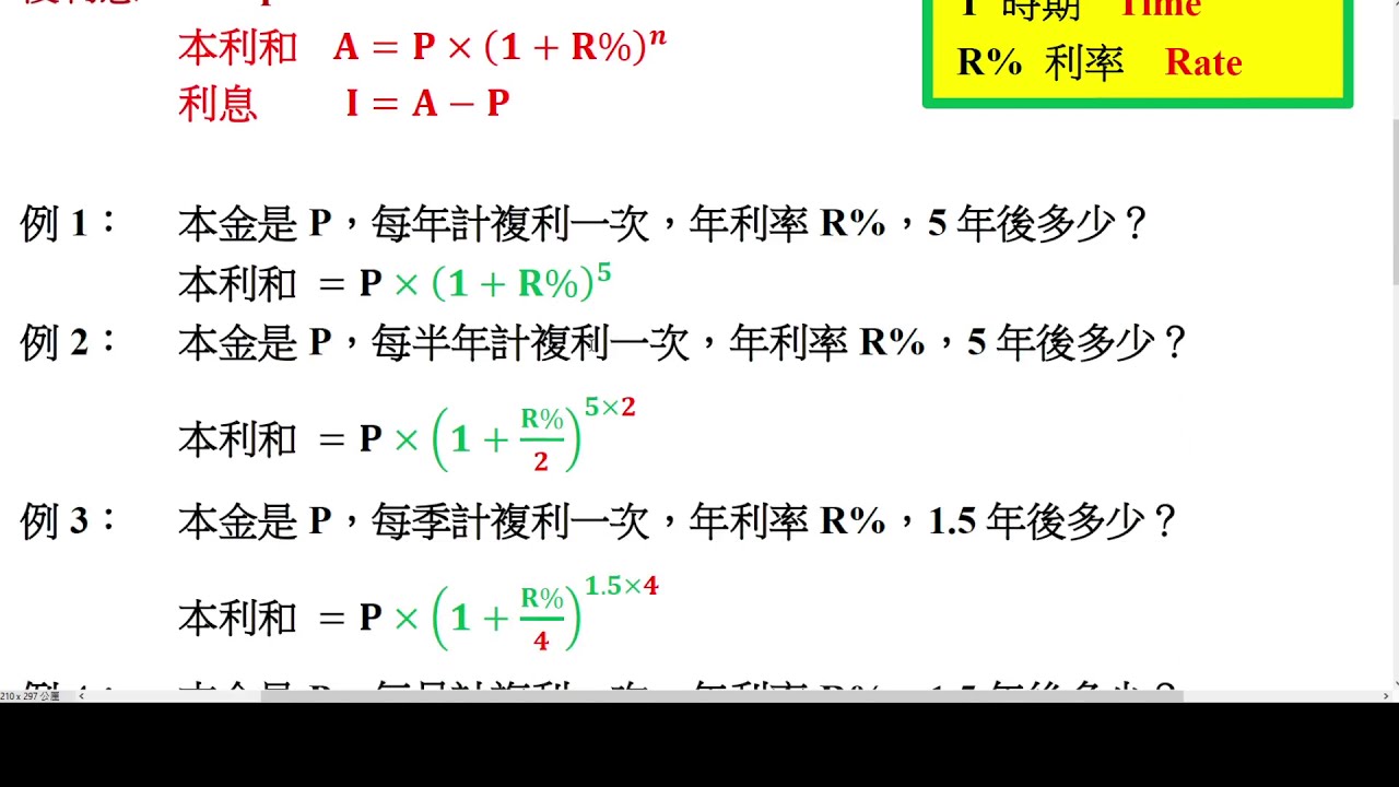 F3 MATHS 百分數 單利息 複利息 總結 數學 30199