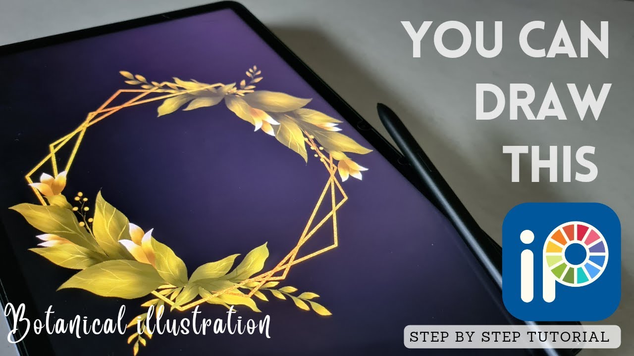 How to draw botanical watercolor illustration in IBIS PAINT X ...