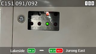 [Saloon Indicator View ; Old & New Chime][SMRT] KHI C151 ~ 091/092 EW26 Lakeside  → EW24 Jurong East