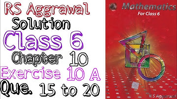 Rs aggrawal solution class 6 Chapter 10 Exercise 10A Question 15 to 20