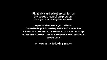 Windows 10 resolution bug fix / workaround - override high DPI scaling behavior
