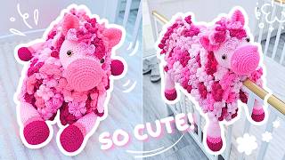 The CUTEST Pink Pony 3in1 Blanket Crochet Pattern is here ! 🩷🐴