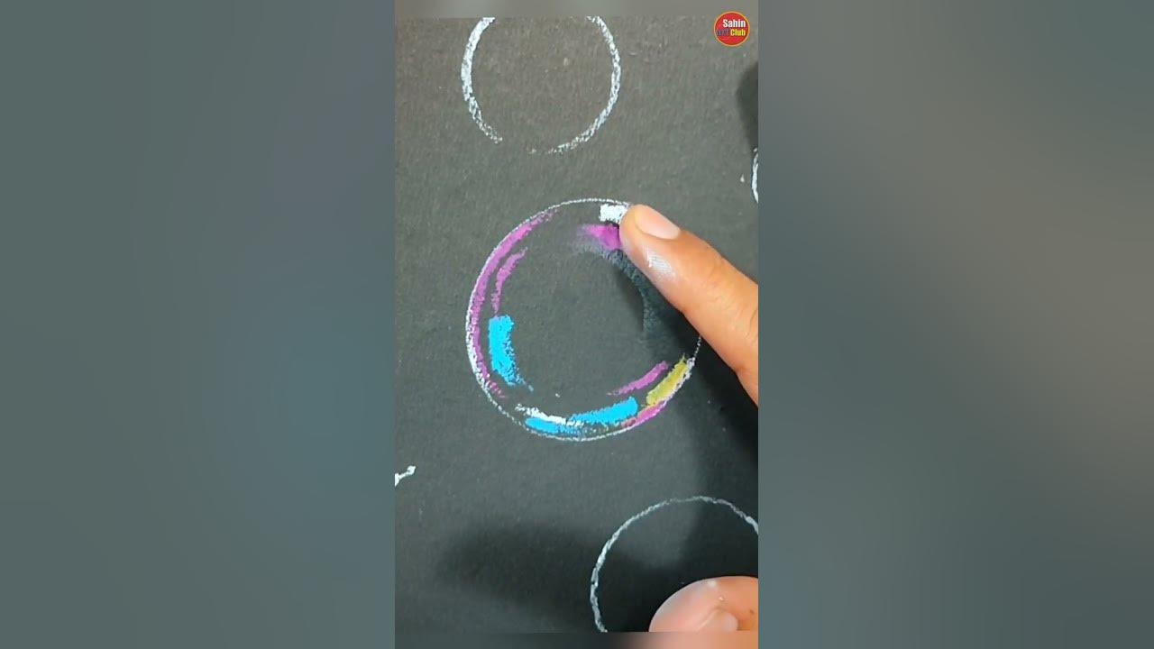 #short | how to draw 3d bubble with oil pastel | #drawing #how_to_draw
