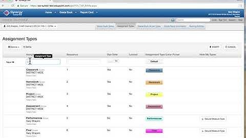 Gradebook Setup - Assignment Types
