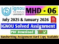 IGNOU MHD 06 हिंदी भाषा और साहित्य का इतिहास Assignment Solved July 2025 & January 2026 IGNOU 📄💯✅
