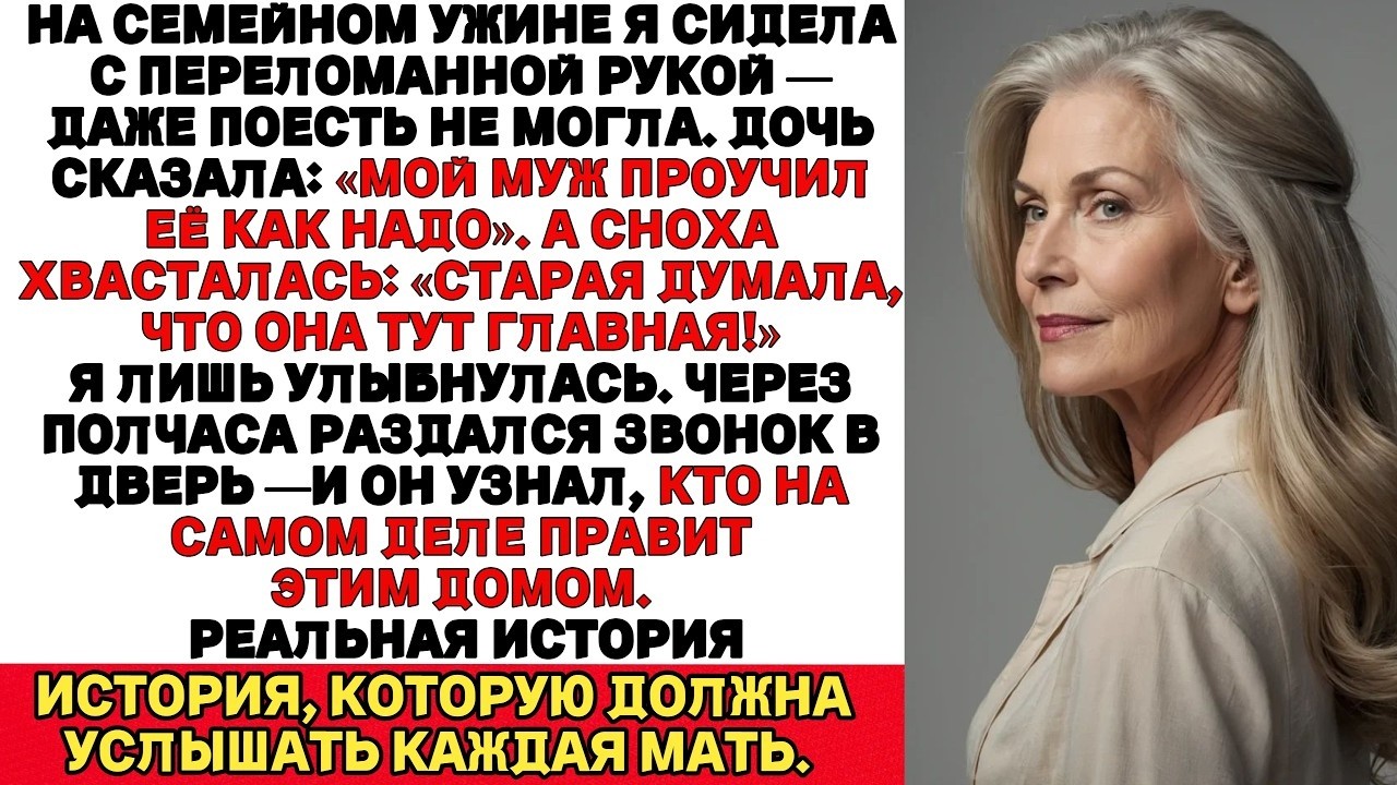 Я ПЛАКАЛА, ЧИТАЯ! С переломанной рукой я едва могла есть,а дочь сказала: «Мой муж тебя проучил!»
