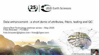 OpendTect Technology Webinar: Data enhancement - a short demo of attributes, filters, testing and QC