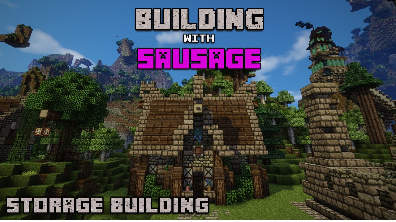 Minecraft - Building with Sausage - Storage Building!!! - YouTube