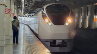 【4K高画質】E657系カツK5編成の特急ときわ72号品川行きが北千住駅3番線を通過するシーン(72M)2026.2.22 16:00