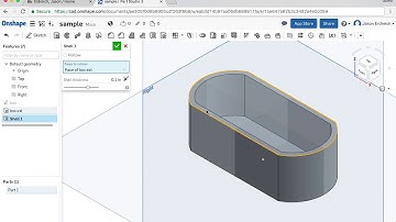 How to offset lines and hollow or shell parts in Onshape CAD