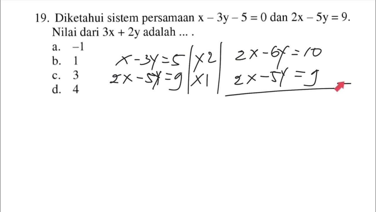 diketahui-sistem-persamaan-x-3y-5-0-dan-2x-5y-9-nilai-dari-3x-2y