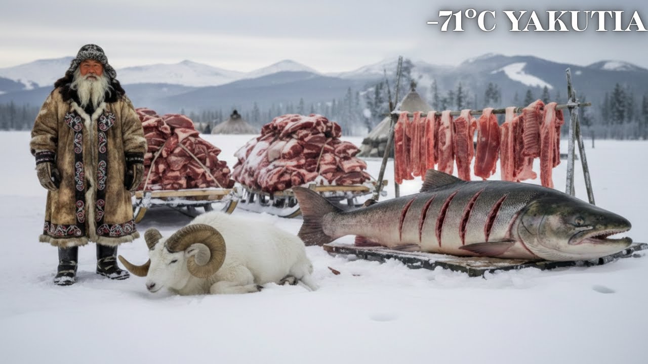 7000kg Big Fish Hunt in −71°C Yakutia | Feeding an Entire Frozen Village | Yakutia Survival Story