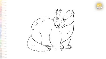 Badger easy sketches | Animal drawing tutorial | How to draw A Badger step by step | #artjanag