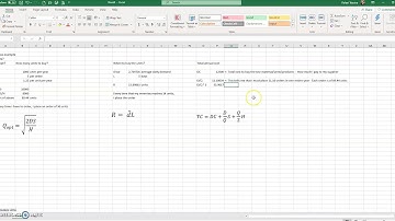 Fixed order quantity model in Execl (part 2 of 2)