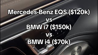 MB EQS vs BMW i7 vs BMW i4 Interior Quality | Push, Squeak, Rattle Test