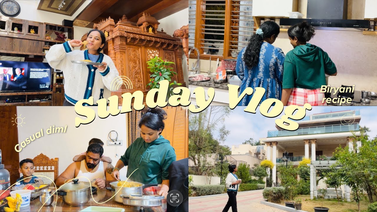 A Casual SUNDAY in My LIFE🥰||MUTTON BIRYANI RECIPE 🍛||SPURTHI VLOGS||