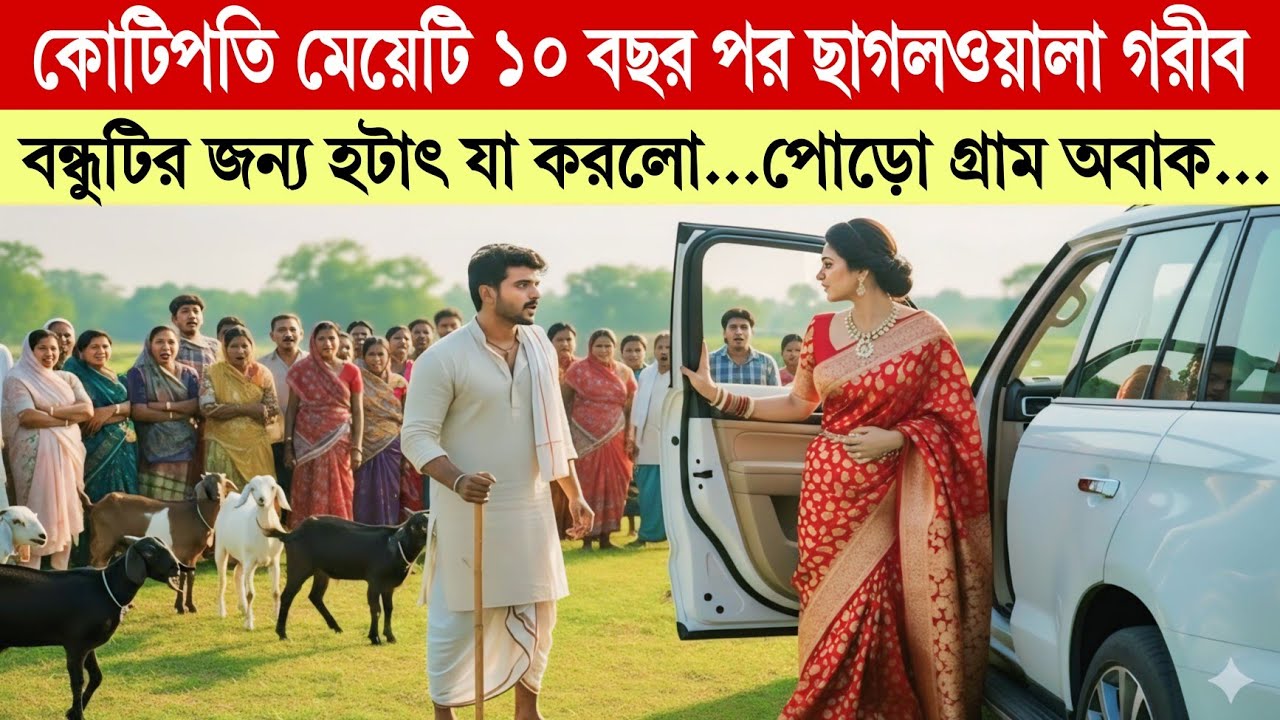 ১০ বছর পর দেখলো ছোটবেলার মেধাবী বন্ধুটি মাঠে ছাগল চড়াচ্ছে অতঃপর কোটিপতি নারী বন্ধুটি  যা করলো....