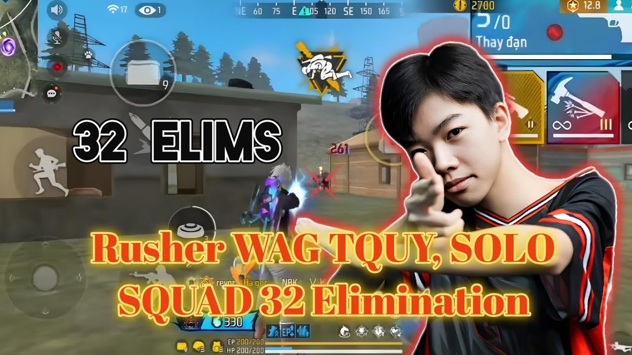 Rusher WAG TQUY, SOLO SQUAD 32 Elimination #wag#ffwssea2026#freefire