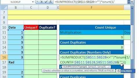 Excel Magic Trick # 272: Count Unique Or Duplicate Records