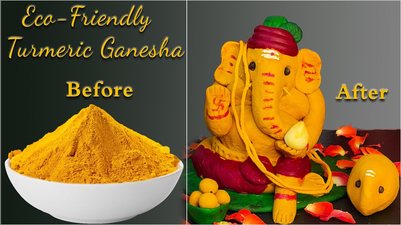 How to make Ganesh idol turmeric Ganesha turmeric Ganesha making