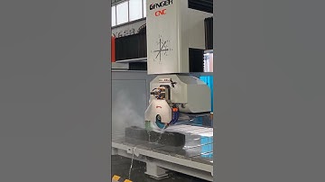 5 axis stone bridge saw cutting machine profiling function #stonecnc #machine #bridgesaw