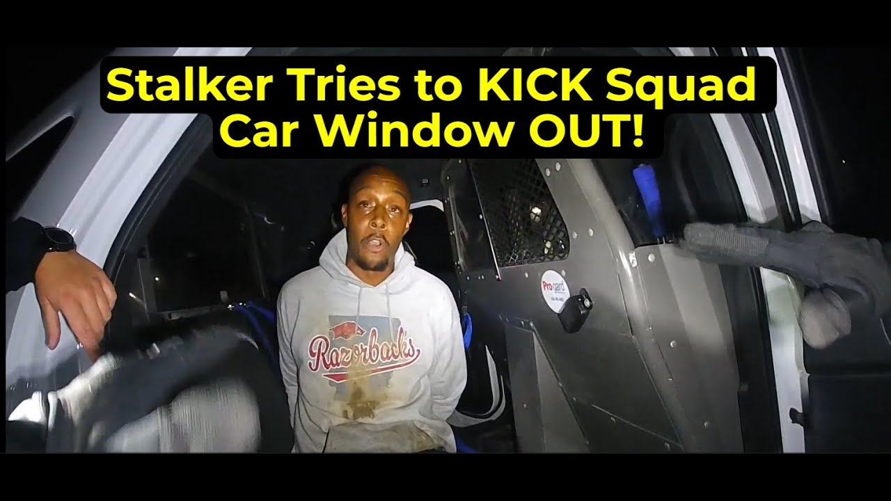 HOSTILE STALKER Arrested for Violating NO CONTACT Order| Leg Restraints Utilized for Kicking Door