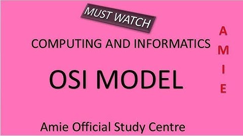 Comuter and informatics-OSI Model in hindi (AMIE)Part II