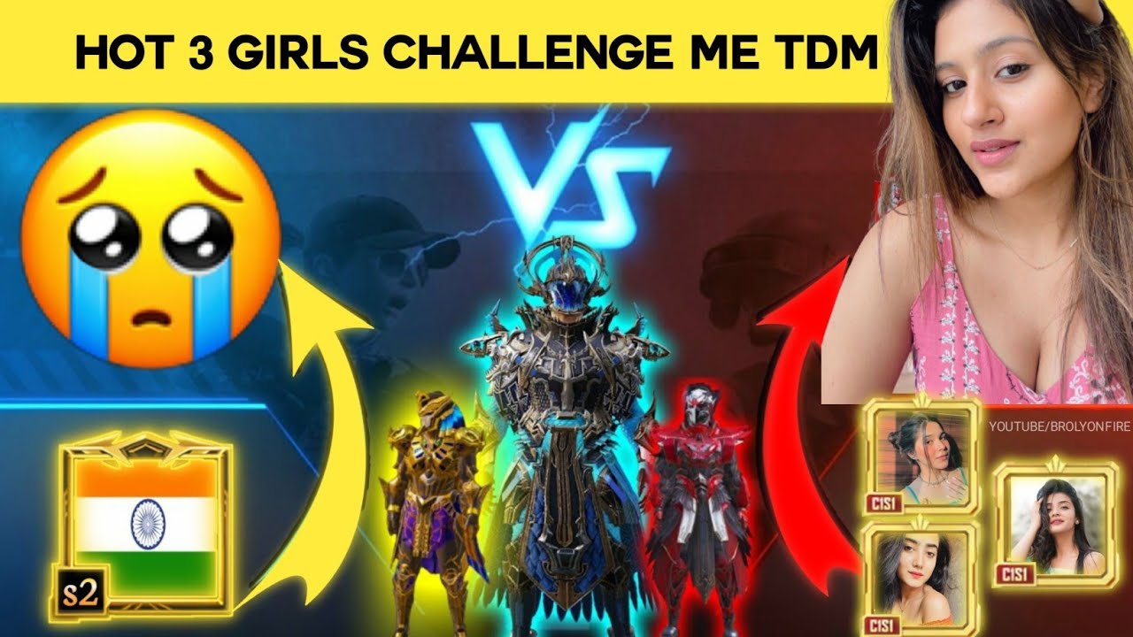 😭 All Conqueror Toxic Pro Girls Challenge 1vs3 in TDM👿| -