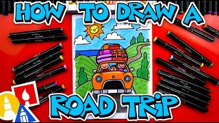 how to draw a family road trip