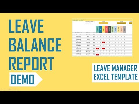 Employee Leave Manager Excel Template - Leave Balance Report