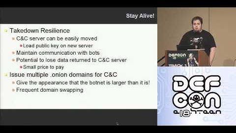 DEFCON 18: Resilient Botnet Command and Control with Tor 3/3