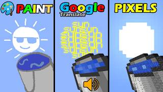Minecraft but Paint vs Pixels vs Google Translate - compilation
