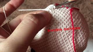 Tutorial Merajut Invisible Single Crochet Decrease (Inv ScDec) untuk Pemula (Eng Sub)