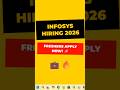 Infosys Hiring 2026 🔥 21 LPA Job 😱 Freshers Apply Now! #Infosys #Jobs2026 #FreshersJobs #Shorts