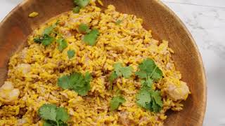 Rice Salad With Curry And Shrimps