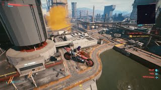 Cyberpunk 2077 Magical Bike Ascends to Heaven Funny Glitch
