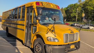 School Bus Spotting with a Sub Driver and bus 52 2011 Thomas C2 start-up 