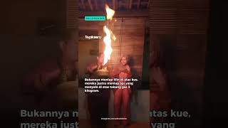 Ekstrem! Pasangan ini rayakan Ultah, Tiup Api Dari Tabung Gas 3KG